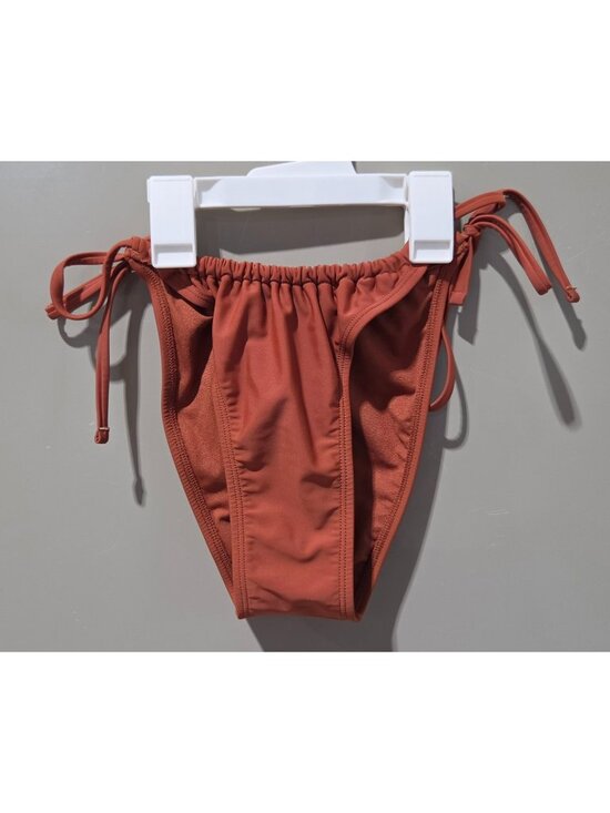 Xhilaration Other - Xhilaration Dark Brown Side Tie Cheeky Scoop Bikini Swim Bottom - Juniors' Large